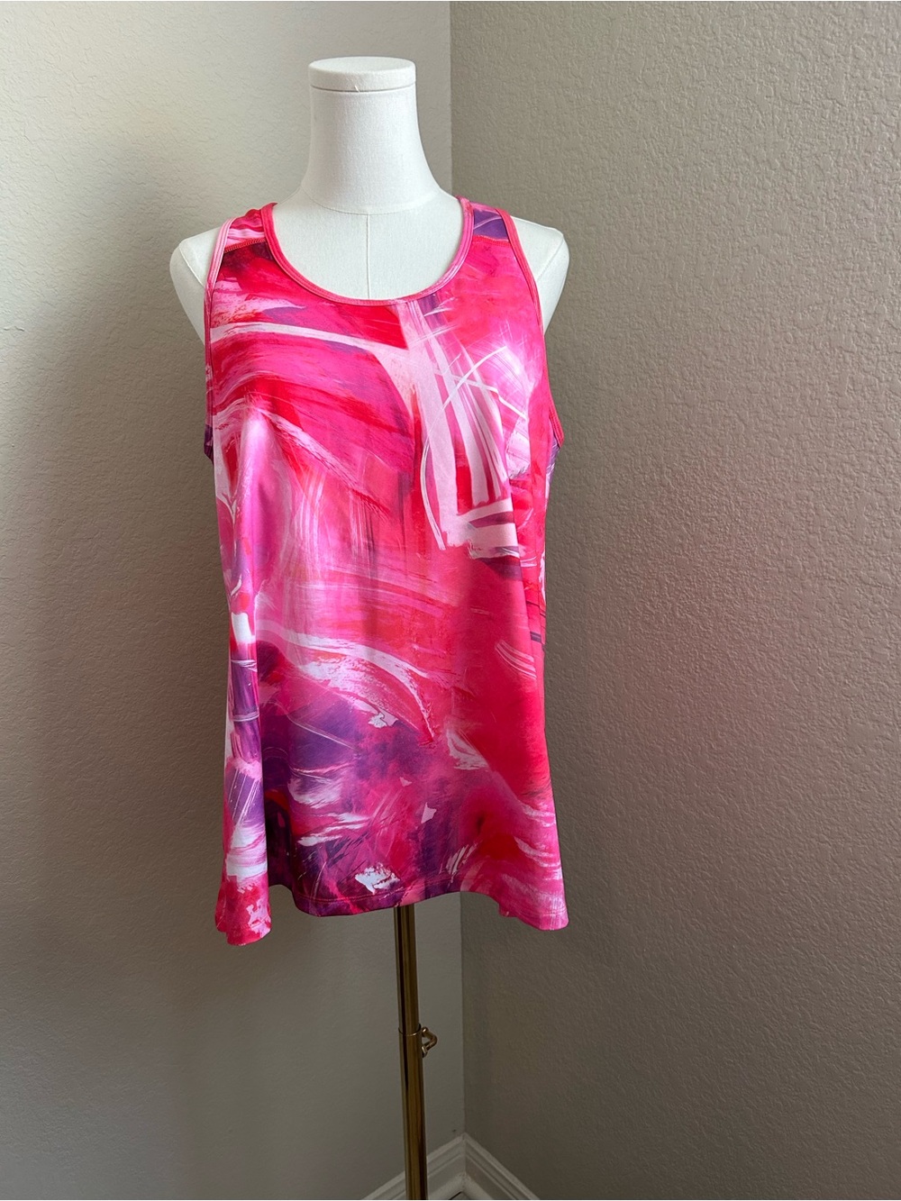 Fila Pink Abstract Racerback Tank Top
